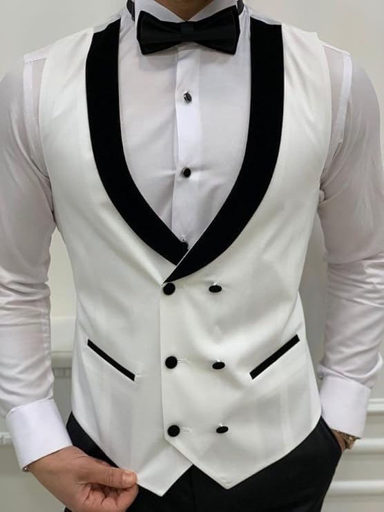 Men's Slim Fit 3 Piece Blazers Vest Pants Classic Double Breasted Suit Wedding Formal Prom Groomsmen Tuxedo Suits3