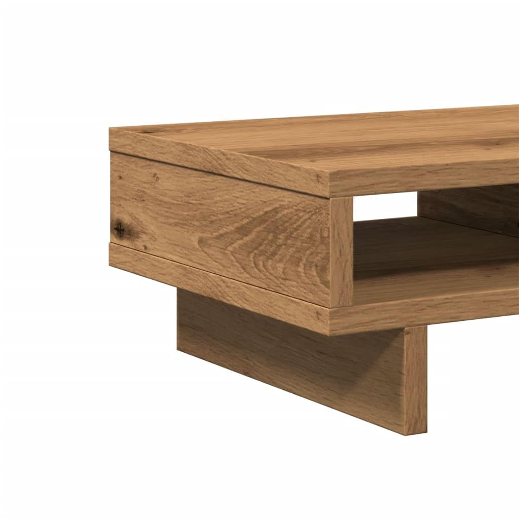 Mangloder Artisan-Roble - Soporte para monitor (50 x 27 x 15 cm, material de madera con espacio para espacio de trabajo, escritorio, oficina en casa, ergonómico, gestión de cables, capacidad de carga