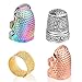 4 Pieces Upgrade Sewing Thimble with Storage Box, Sturdy Metal Copper Sewing Thimble Premium Finger Protector Adjustable Finger Shield Ring for Sewing Quilting Craft Accessories DIY Sewing Tools