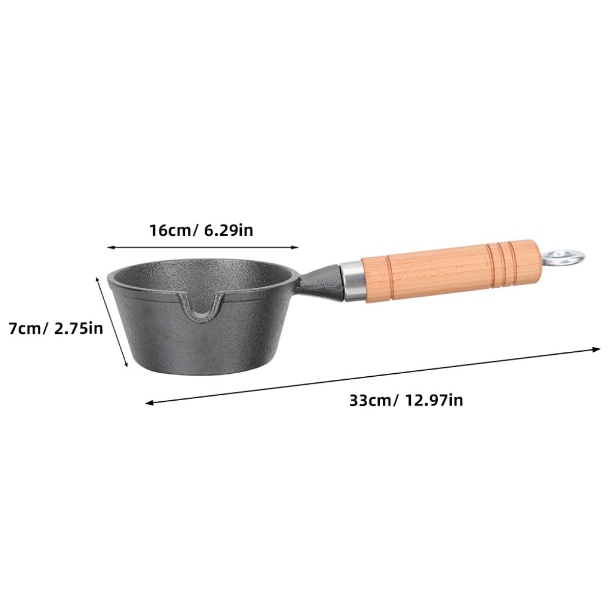 SOLUSTRE Cast Iron Milk Warmer Pot with Handle for Melting Butter Cheese More Versatile Small Pan for Sauces Desserts