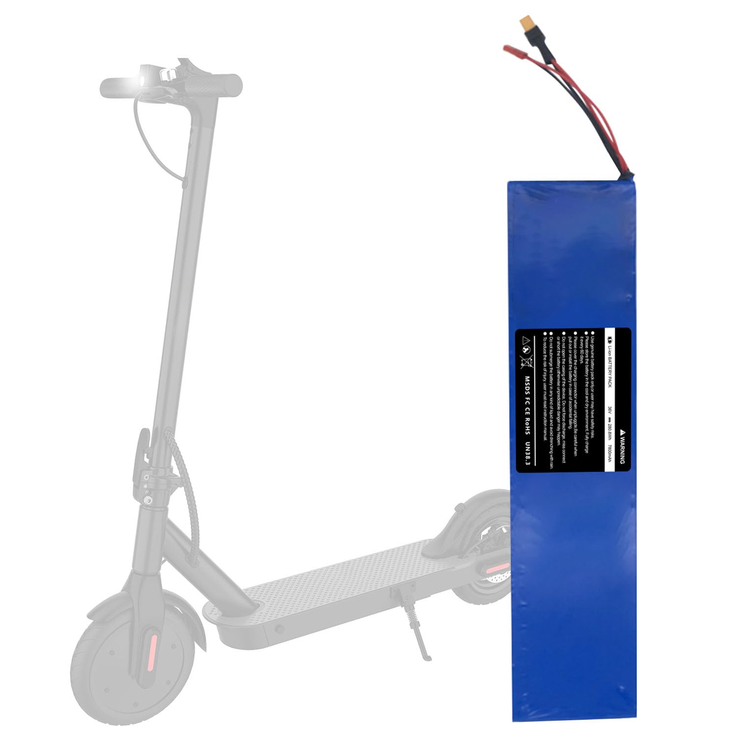 36V 7.8Ah Electric Scooter Extended Capacity Battery, Rechargeable Replacement for Hover-1 Journey, Size: 11.41 x 2.75 x 1.37 inches