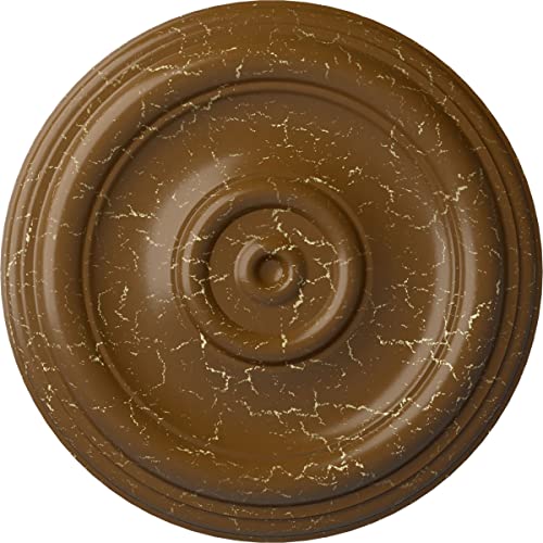 Ekena Millwork CM12TRSTC 12"OD X 1"P Traditional Ceiling Medallion Fits Canopies Up to 2 3/4", Smokey Topaz Crackle