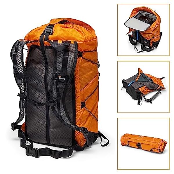 Lowepro RunAbout Backpack 18L II, Ultra Lightweight Photography Backpack, Trekking Backpack, Ideal for Day Trips, Durable and Foldable, Orange