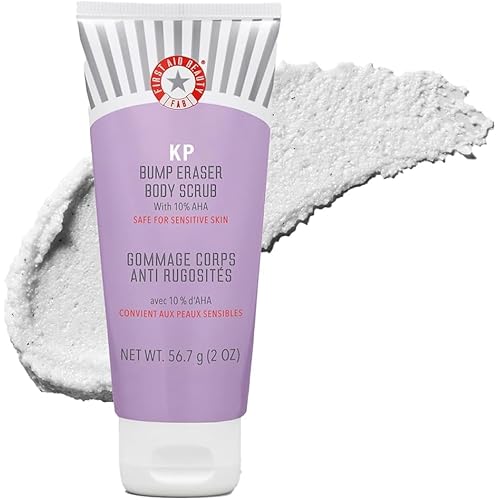First Aid Beauty - KP Bump Eraser Body Scrub with 10% AHA, Keratosis Pilaris Skin Exfoliater with Glycolic and Lactic acids, Helps Reduce Chicken Skin Bumps, Safe for Sensitive Skin, 4 oz