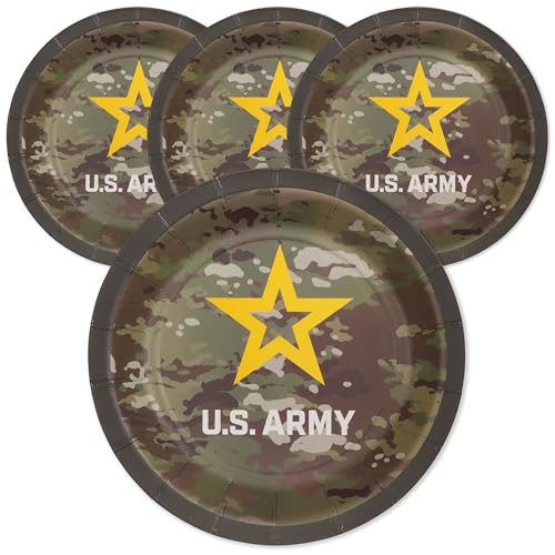 Havercamp U.S. Army Dessert Plates-24 Pack-7 Inch-Official Logo