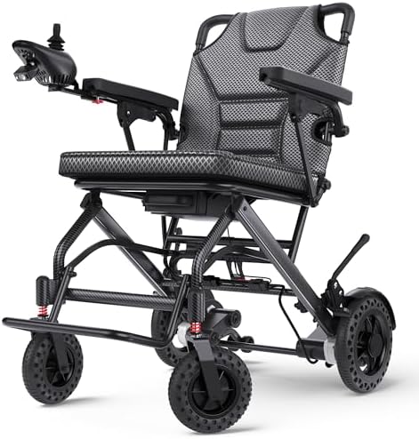 Electric Wheelchair Lightweight, 360W Dual Motor Power Wheelchair...