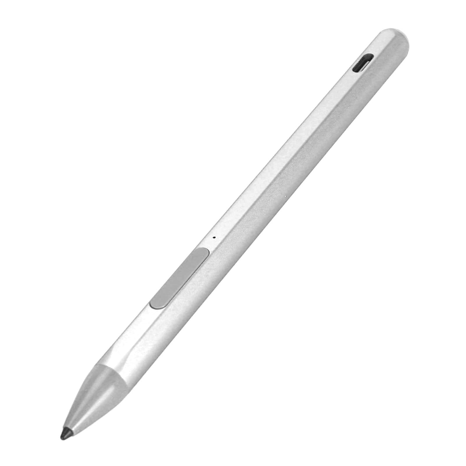 Lápiz óptico para Portátil Recargable con Sensibilidad a la Presión 4096 para Artistas y Diseñadores Aleación de Aluminio 3 Puntas de Repuesto (Plata)