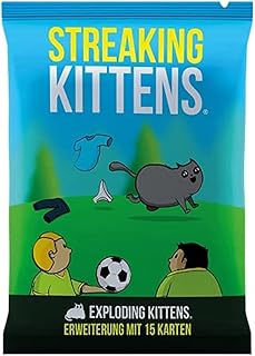Exploding Kittens Asmodee Streaking Kittens | Expansion | Party Game | Card Game | 2-5 Players | From 7+ Years | 15+ Minutes | German