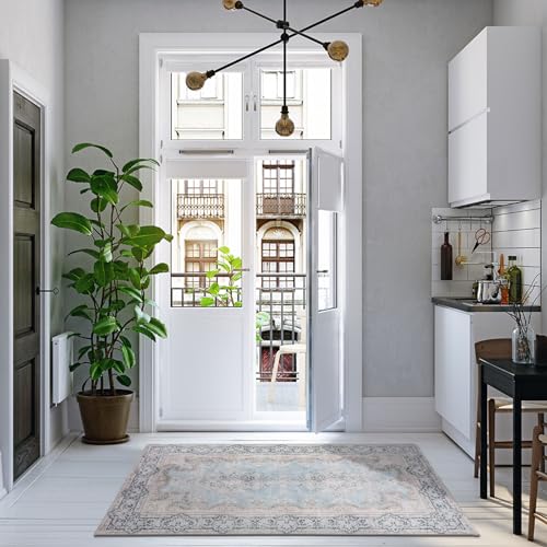 TALETA Teppich Läufer Flur, Küchenläufer waschbar in Waschmaschine, Teppich Küche rutschfest,...