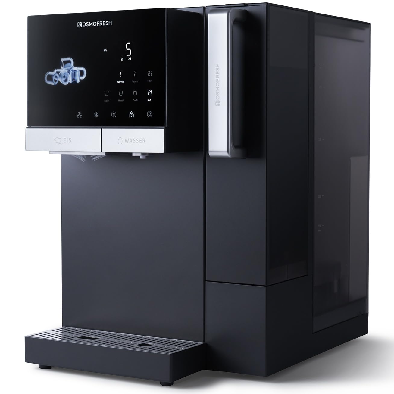 OsmoFresh Fusion Ice | Osmoseanlage mit Eiswürfelmaschine | gekühltes Wasser (bis 1°C) | kochend heißes Wasser | stufenlos | sehr wenig Abwasser | mit UV | 7-Fach Filterung | Mineralisierung