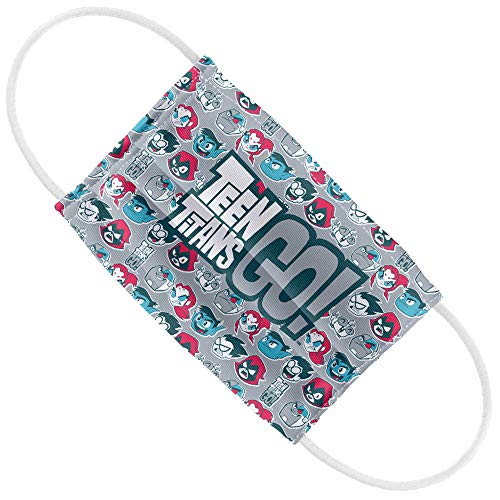 Popfunk Teen Titans Go! Kids 4 Color Pattern 1-Ply Reusable Face Mask Covering with Adjustable Nose Wire