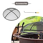Sunnydaze Cosmic 42-Inch Large Outdoor Fire Pit - Wood-Burning Fire Pit with Round Spark Screen, Poker, and Built-in Grate - Image 4