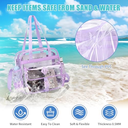 Image of MOONBABY Clear Bag for Stadium Events, Clear Transparent Tote Bag with Detachable Strap for Sports, Concert, Work,Travel