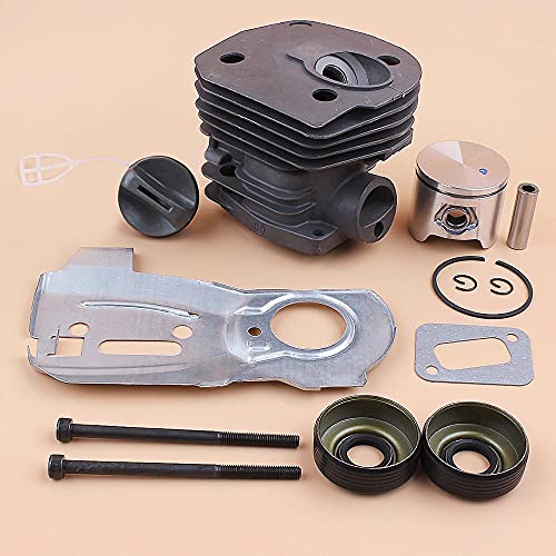 Luxuypon Placa de guia de pistão cilindro de 44 mm selos de óleo combustível adequados para Husqvarn