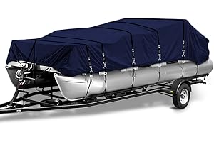 900D Marine Grade Tear and Fade-Resistant Winter Pontoon Boat Cover for Outside Storage