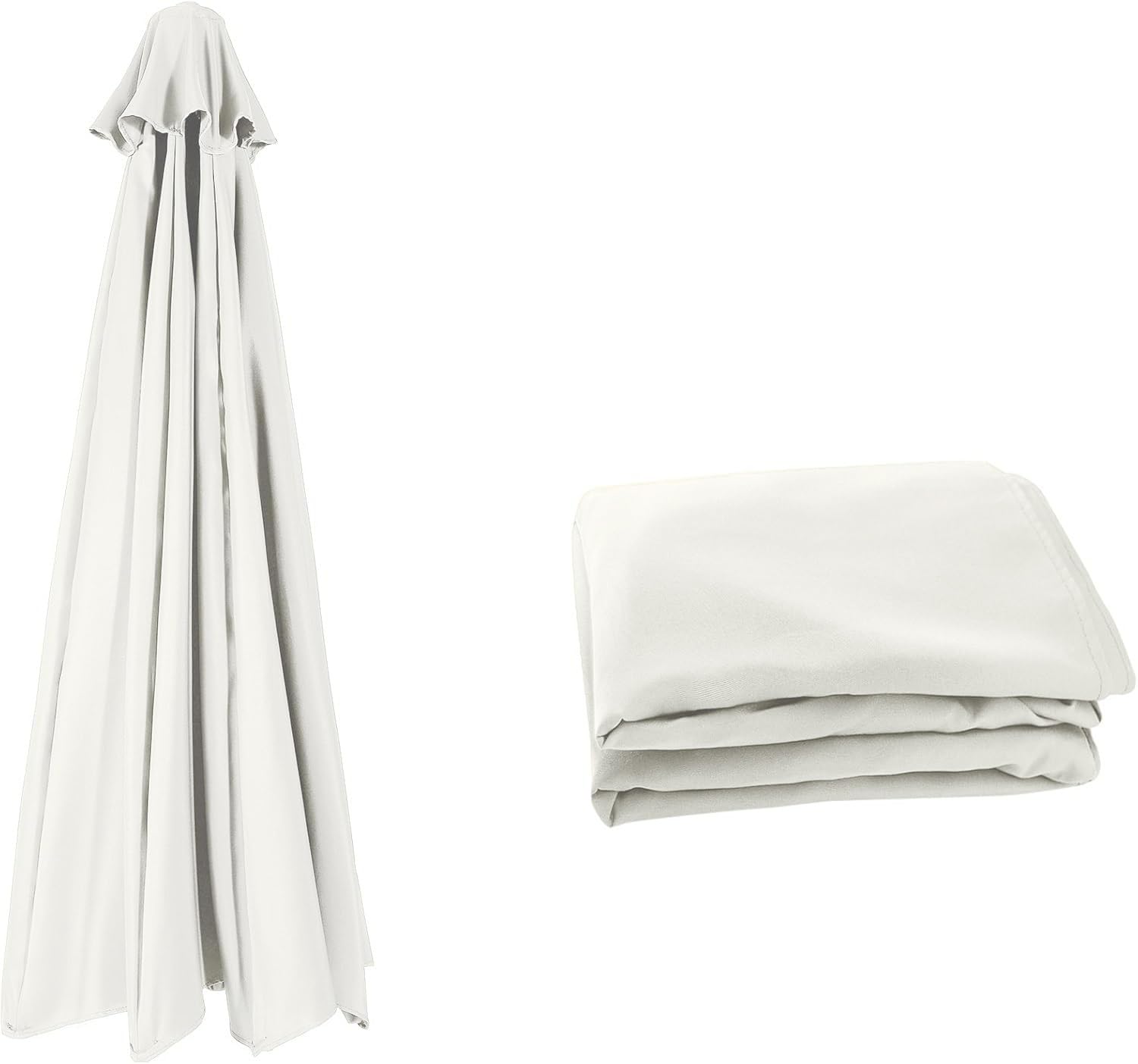 Toldo de Repuesto para Sombrilla Patio 3.0/2.8/2.7/4/2.30m Cubierta Paraguas Mercado con 8 varillas/6 Brazos Exteriores Recambio Tela jardín Piscina Terrazas en Voladizo(Beige Blanco,8 Ribs 4.0m)