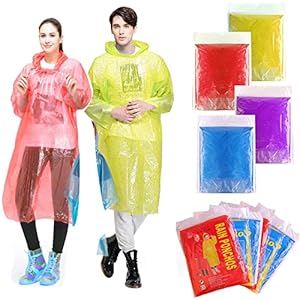 GINMIC Rain Ponchos for Kids and Adults, Disposable Emergency Rain Ponchos
