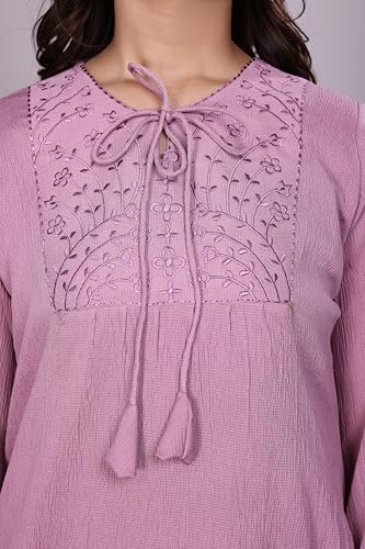 Image of Women's Tunics - Stylish & Comfortable Kurti for Women | Elegant 3 /4 Sleeve Designer Tunic Tops for Women | Indian Ethnic Short Kurti for Casual, Festive