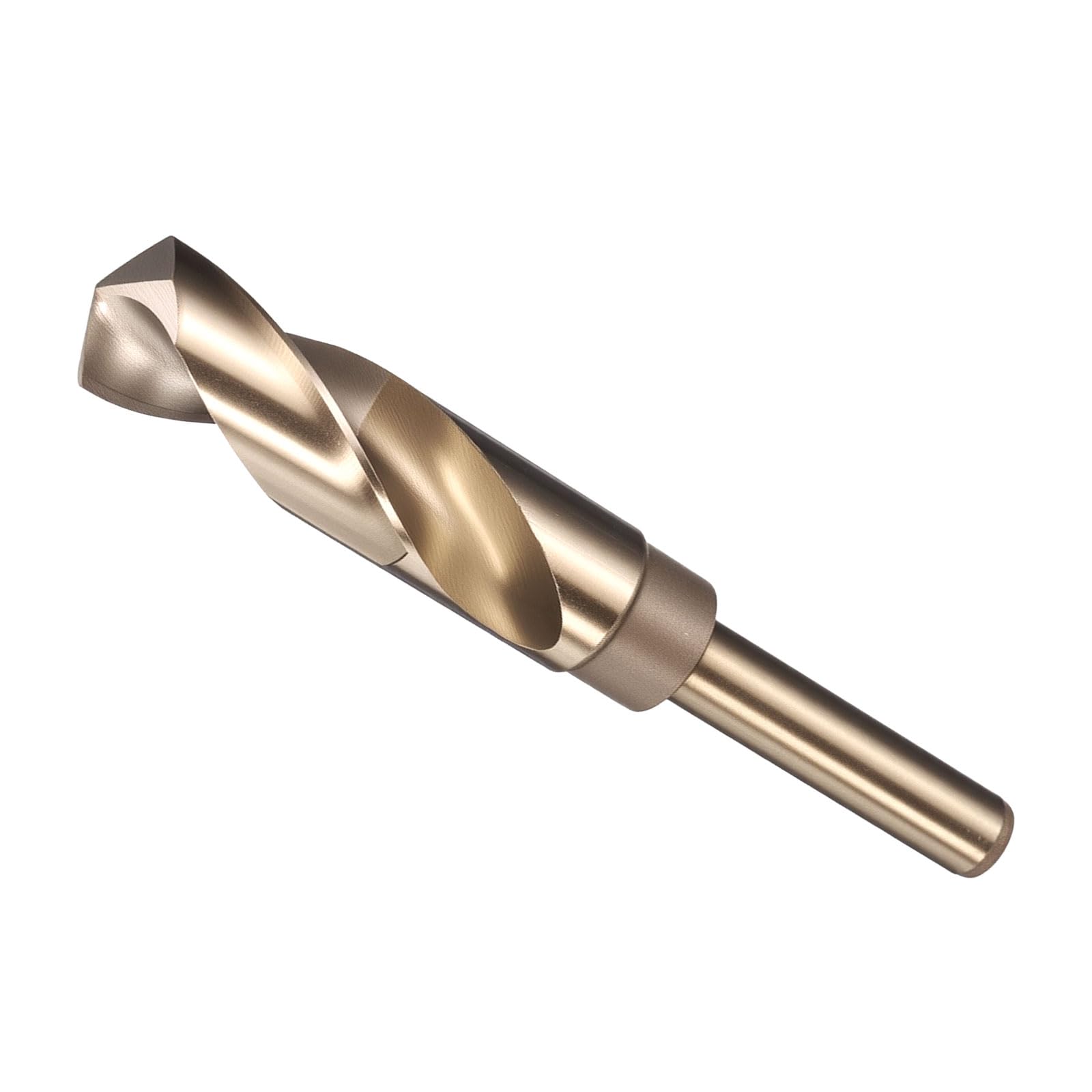 METALLIXITY Drill Bit (22mm), 1/2" Reduced Shank Round M2 High Speed Steel Bits 135-Degree Point Angle for Drilling Metal and Steel DIY Projects Gold