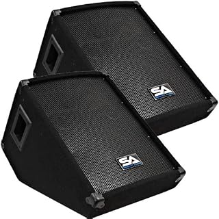 Seismic Audio - Pair of Passive 10" Wedge Style Floor Monitors - Studio, Stage, or Floor use - PA/DJ Speakers - Bar, Band, Karaoke, Church, Drummer use