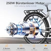 HITWAY E Bike 28 Zoll, Elektrofahrrad Pedelec für Damen und Herren, E-Fahrrad mit 48V 16Ah(768Wh) Wechselakku,250W Hinterradmotor, 7 Gang Schaltung,StVZO Citybike Electric Bike Ebike – Ansicht 2