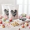 Capoda 9x12 Inches Small Gifts Bags with Black Heart Print Bulk Plastic Candy Bags with Handle Heart Goodie Sack Set Storage Treat Sack Party Favors for Wedding Baby Shower Birthday Party Supplies #2