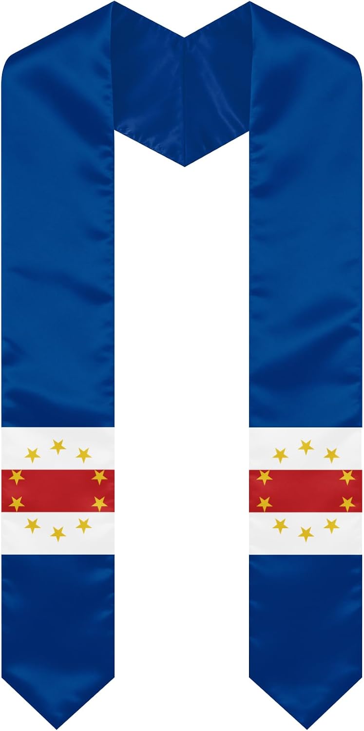 Cape Verde Graduation Sash Stole International Study Abroad Unisex Cape Verde Flag Graduation Scarf