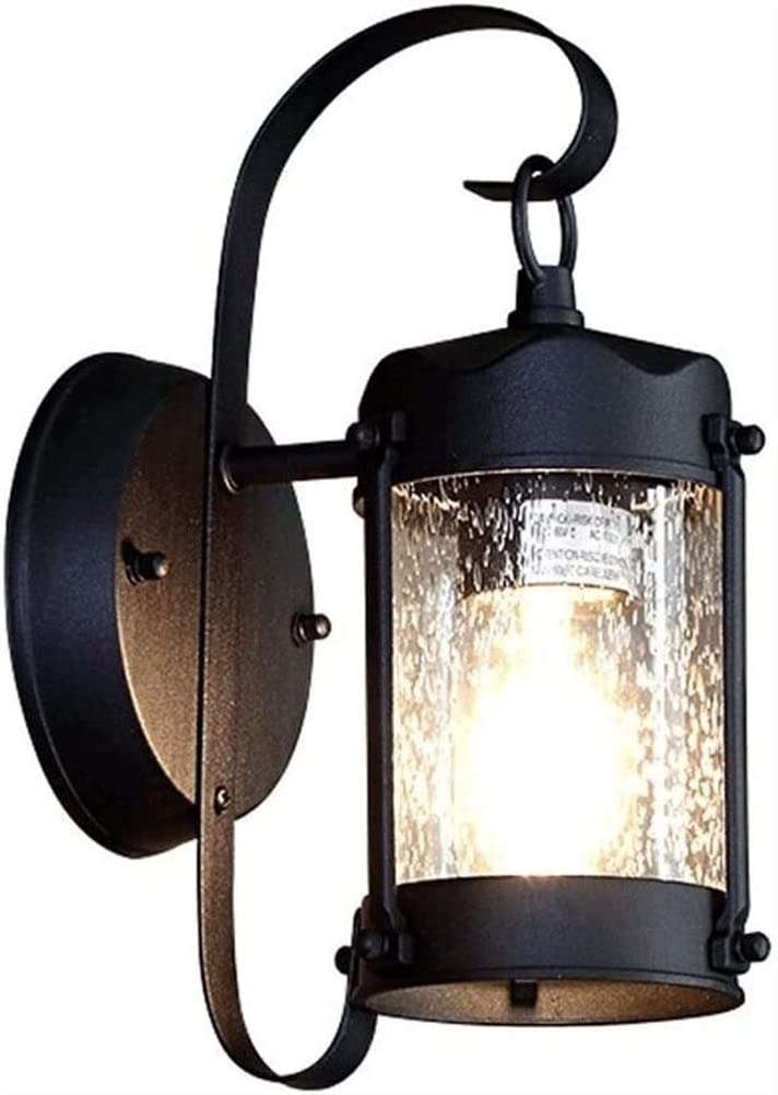 Aluminiowa i szklana lampa ścienna, nowoczesny i wodoodporny design, dekoracyjna oprawa do wnętrz, idealna na werandę, podwórko lub garaż, model E14 Edison.
