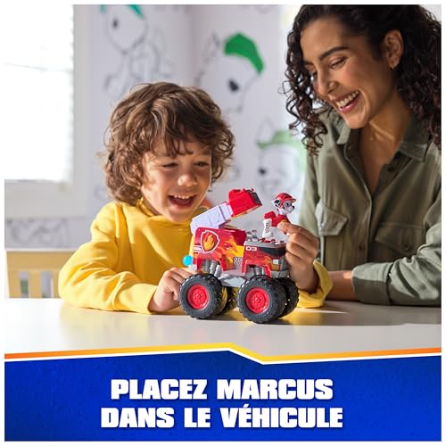 Paw Patrol - Pat Patrouille - Véhicule Figurine Marcus Rescue Wheels - Voiture Figurine À Collectionner - 2 Projectiles - Tout-Terrain - Pat Patrouille Jouet - Voiture Enfant - Jouet Enfant 3 Ans Et +