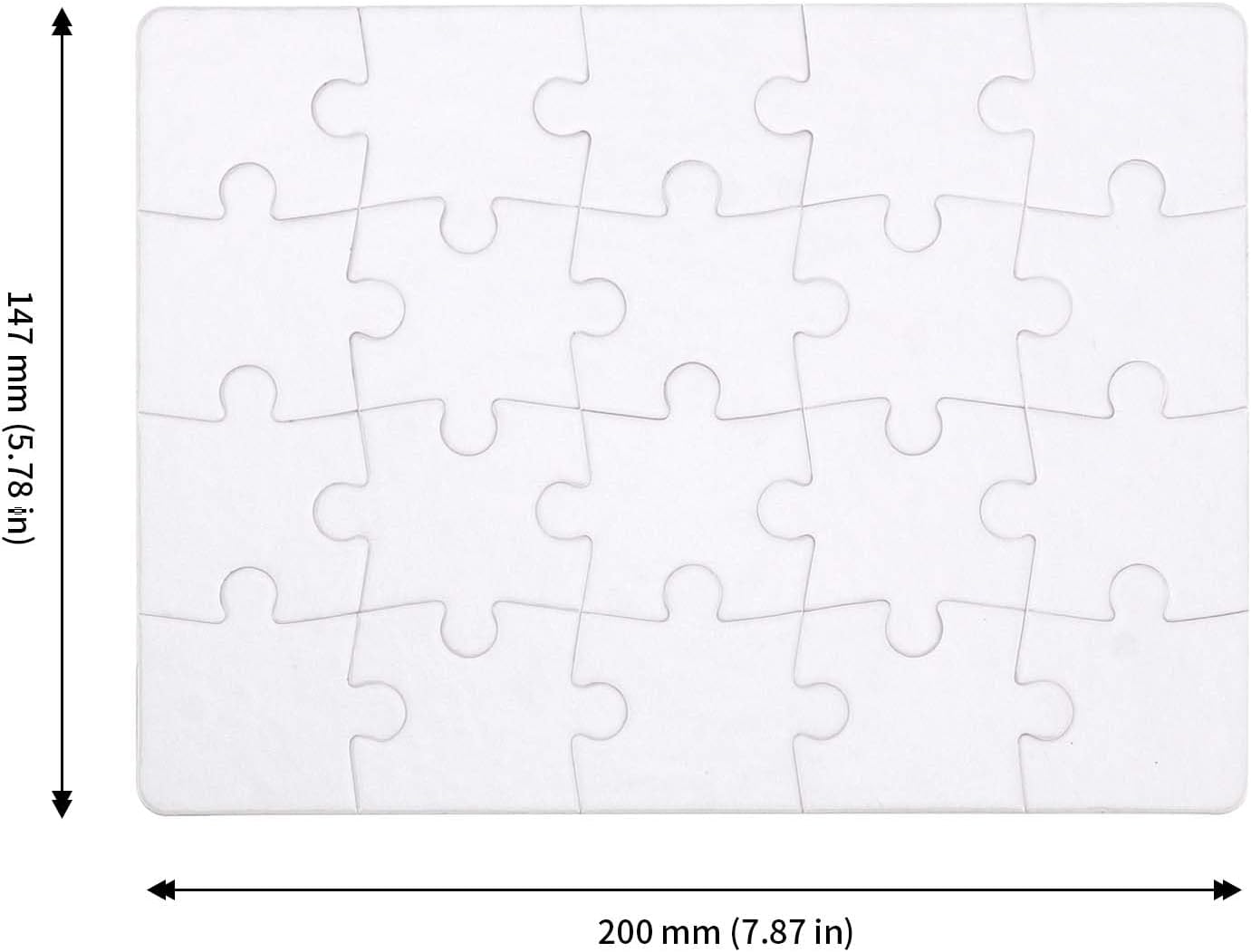 JAPCHET 30 Sets 7.9 x 5.8 Inches Sublimation Puzzle Blanks, 600 Pieces White Blank Sublimation Jigsaw Puzzles, DIY Custom Puzzle for Heat Press Thermal Transfer, Printing and Craft