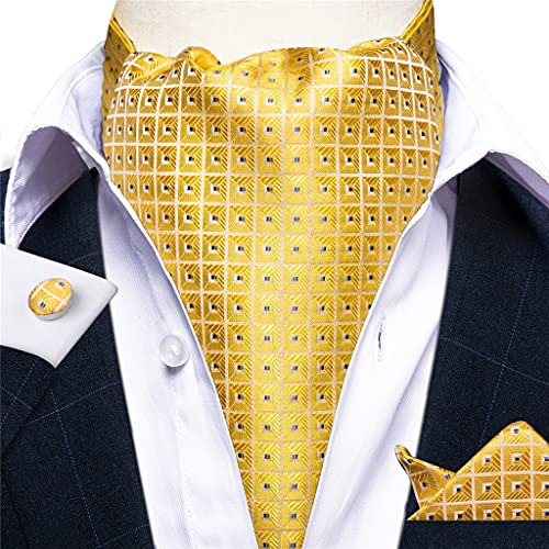 Corbata de seda blanca con bolsillo vintage para hombre