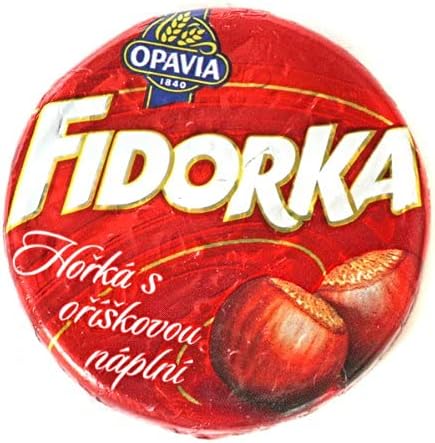 OpaviaFidorka Red 5-pack 5x30g/5x1.1 Dark Chocolate Coated Wafer with Hazelnut Filling