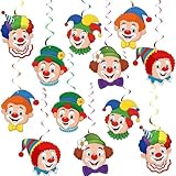 BKEPDY 24 Piezas Decoración Colgante de Espirales Adornos para Techo Tema Circo y Payaso Colores Vivos para Carnaval y Fiestas Infantiles