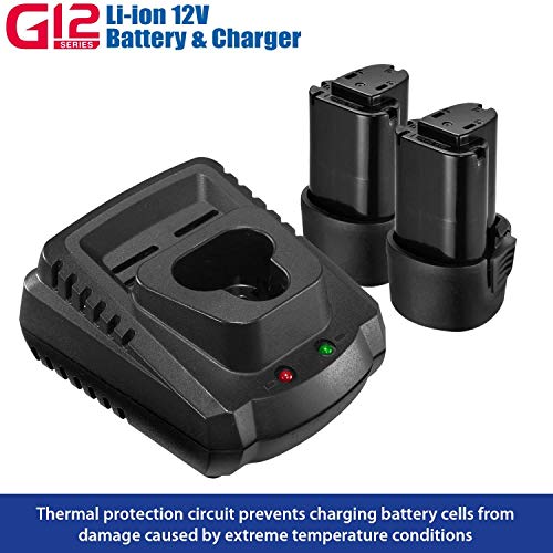 Durofix Rw1216-32 G12 Series 12V Li-Ion Cordless 3/8” 65 Ft-Lbs. Extended Ratchet Wrench Tool Kit With 2 Batteries And Canvas Bag #TOP4