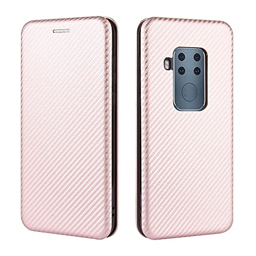 Coque Motorola Moto One Zoom en carbone et cuir PU rose protectrice