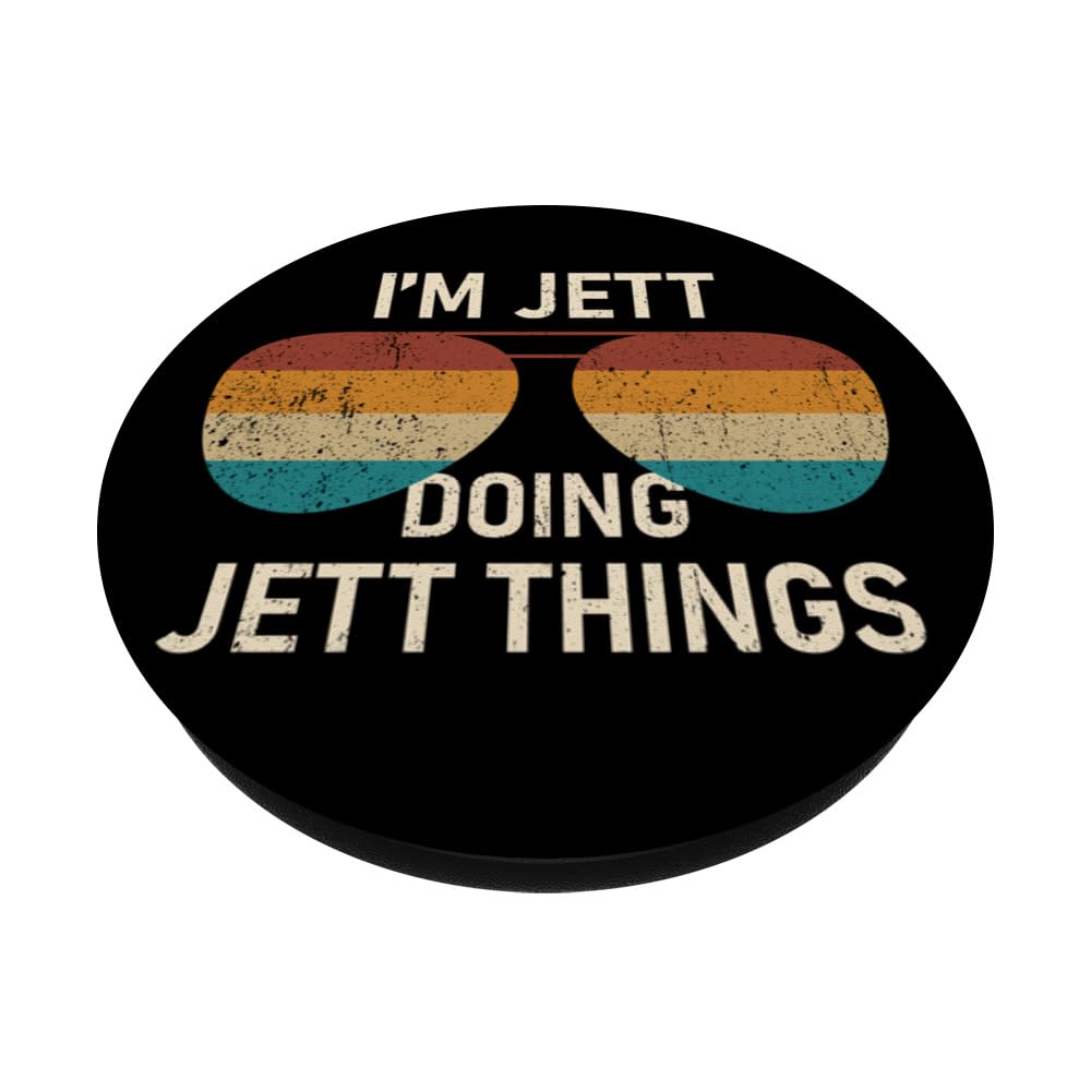 I'm Jett Doing Jett Things Retro Sunglass Funny Personalized PopSockets Swappable PopGrip, Black - Image 2