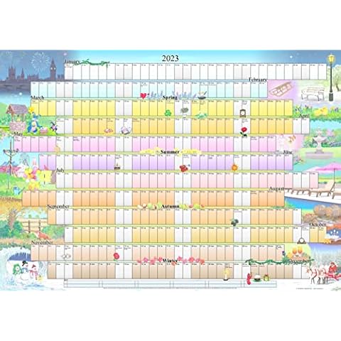 2023 Illustrated Wall Planner / Calendar / Organiser / Poster (Compact A2 size) with stickers Cover