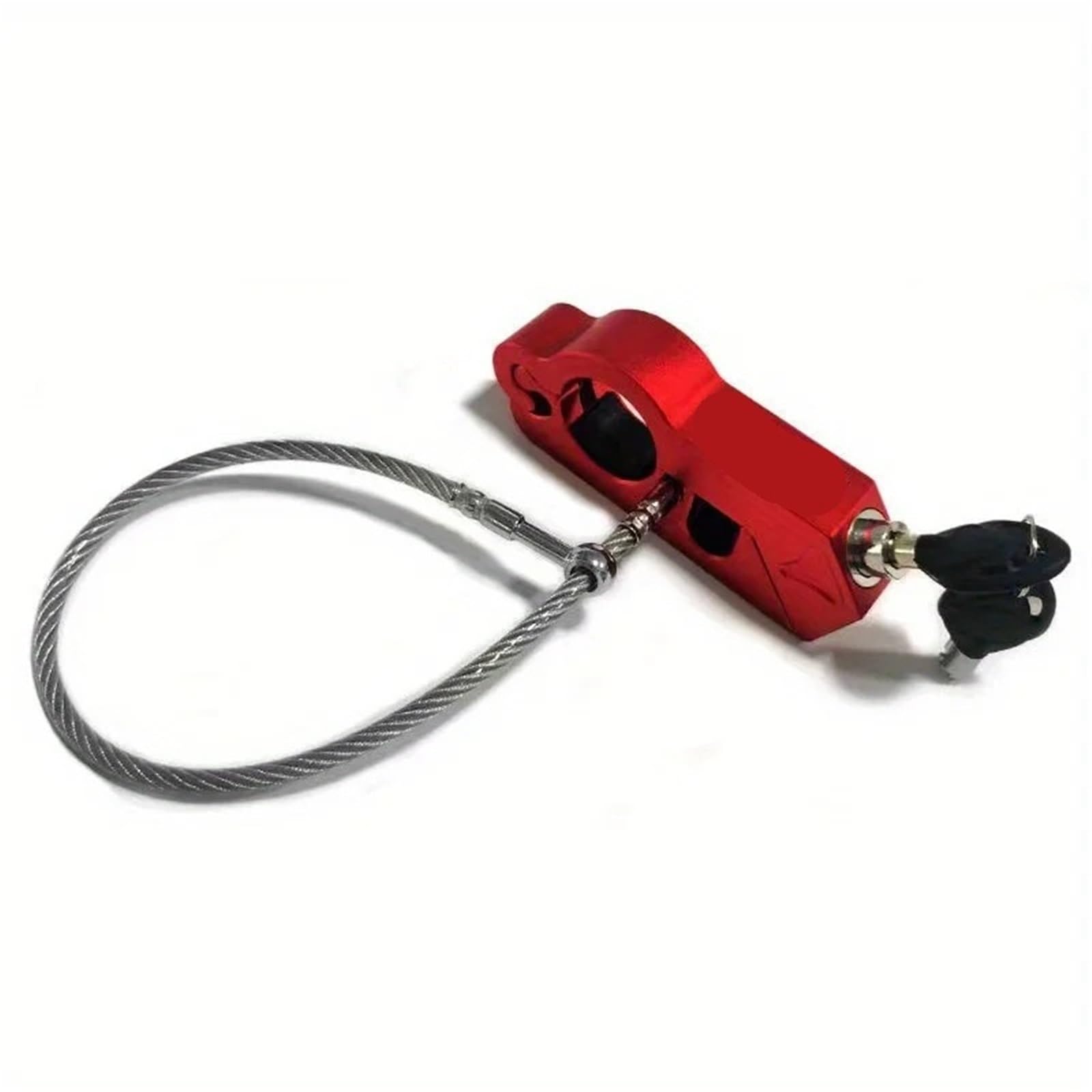 Hydbcnp Red Motorcycle Handlebar Lock Process Motorcycle Helmet Handle Lock Motorcycle Horn Lock Modified Motorcycle Handlebar Lock Motorbike Lock Security(Red)