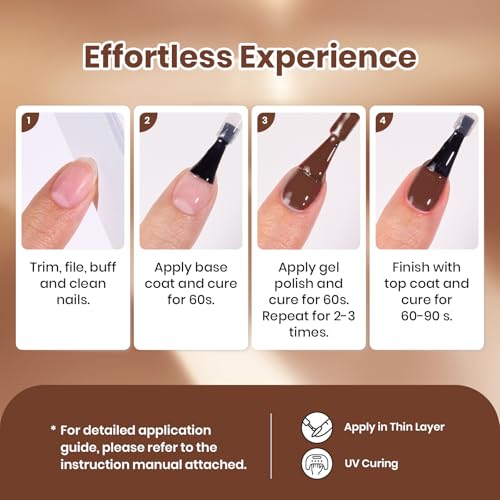 Image of Beetles Brown Gel Polish Set - Toasty Aroma Collection, 6 Colors Nude Brown Trendy Colors Uv LED Lamp Salon DIY at Home Nails Gifts for Women