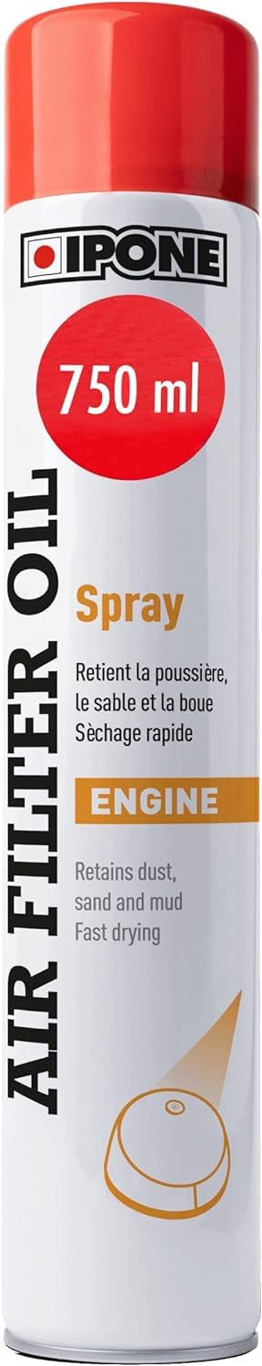 IPONE – Olio Spray per Filtri d'Aria Moto - 750 mL - Protezione del Motore - Facile Applicazione