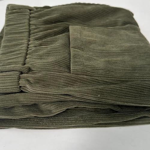 Men's Stretch Corduroy Pants Casual Work Elastic Waist Sweatpants Baggy Straight Slacks Streetwear Trousers for4