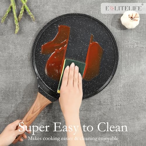 Image of ESLITE LIFE Nonstick Crepe Pan Set with Spreader Induction Compatible, PFOA & PTFEs Free