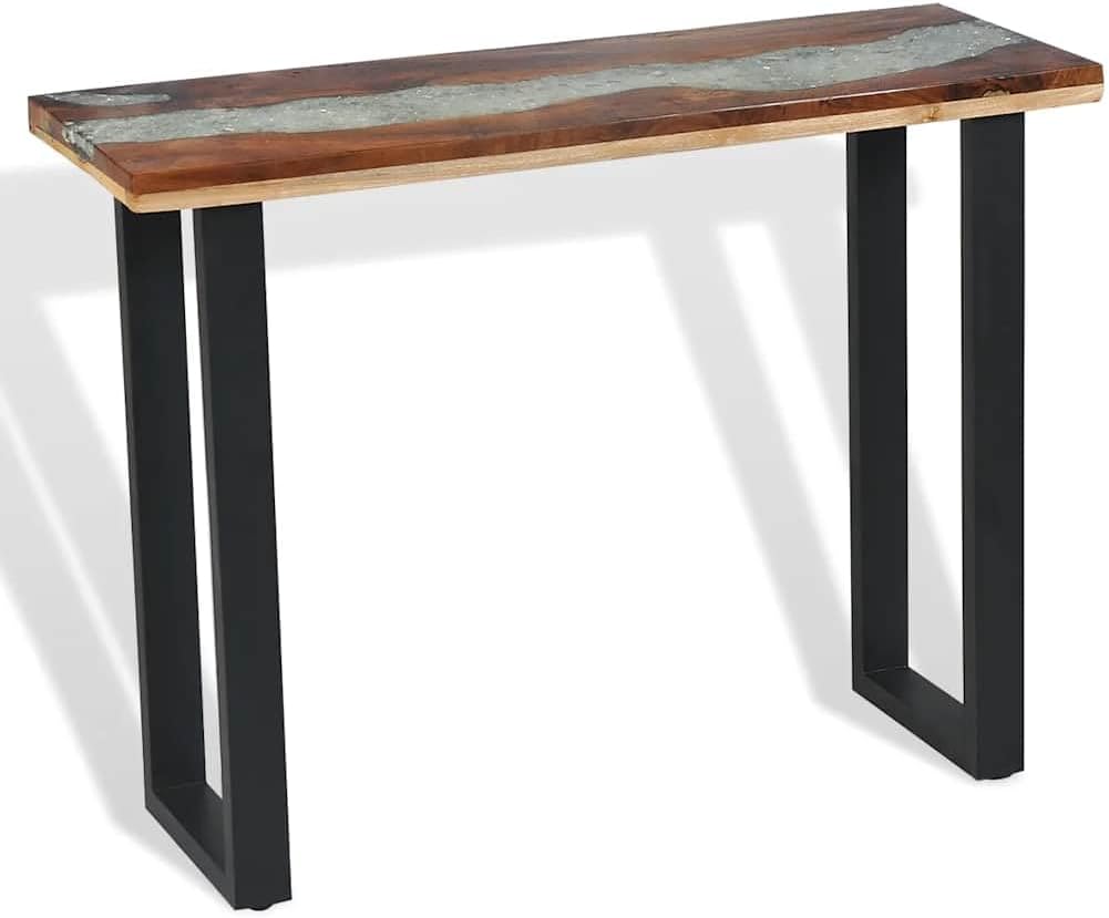 vidaXL Console Table Side Table Industrial End Accent Table for Small Space Living Room Bedroom Balcony End Home Indoor Furniture Teak