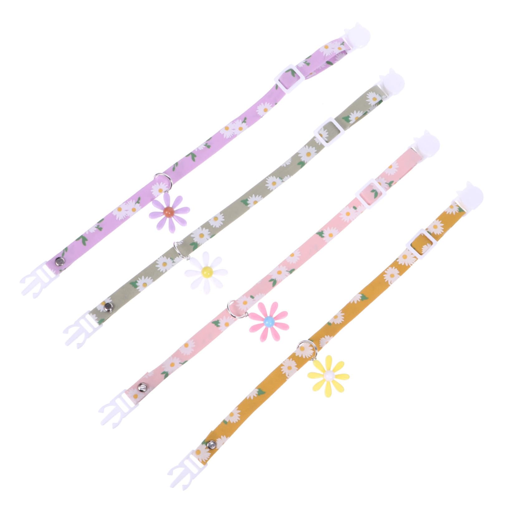 INOOMP 12stücke Verstellbares Katzenhalsband Mit Blumenanhänger Teiliges Set Für Katzen Und Kätzchen Für Alltag Und Farben Erhältlich Grün Gelb
