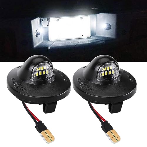 moseiny 2PCS LED License Plate Light Compatible for Ford F150 F250 F350 Super Duty Ranger Explorer Bronco Excursion Expedition Full LED License Plate Light Tag Lamp Assembly, 6500K White