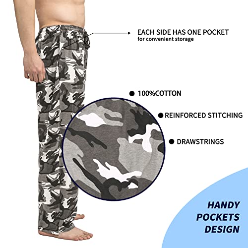 Bintangor Men's Sleep Pajama Pants 100% Cotton Knit Elastic Waistband Lounge Wear Long3