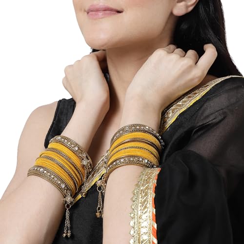 Gold-Plated Velvet American Diamond Bangles