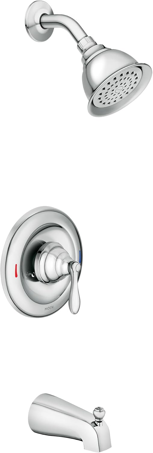 Moen 82496EP Caldwell Posi-Temp Eco-Performance Pressure Balanced Tub and Shower Trim, Valve Included, Chrome