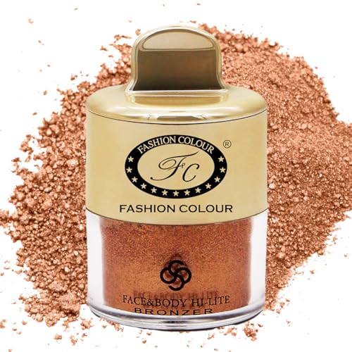 Image of FASHION COLOUR Face and Body Hi-Lite Bronzer | Highlighter For Effortless Shine | Soft Glow Highlighter | Mettalics Body Shimmer | 4g | Shade 12