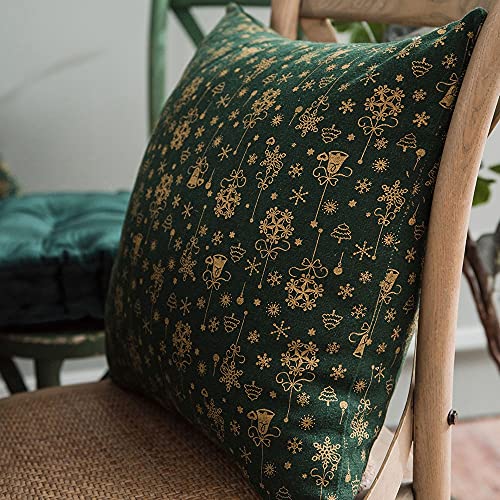 Nappe rectangulaire moderne NATOU en lin coton vert bronze